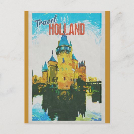 Holland Castle Retro Travel Briefkaart (Voorkant)