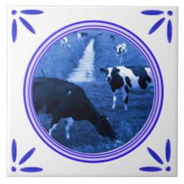 Holland Cows Delft Blue Printen Tile Tegeltje