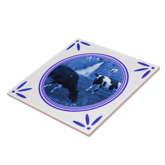 Holland Cows Delft Blue Printen Tile Tegeltje (Zijkant)