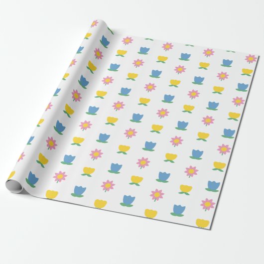 Holland Days Tulp Lente Folk Bloemen Pasen Cadeaupapier (Uitgerold)