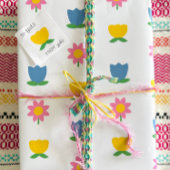 Holland Days Tulp Lente Folk Bloemen Pasen Inpakpapier Vel