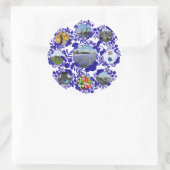 Holland Delfts Blauw Delfts blauw Ronde Sticker (Tas)