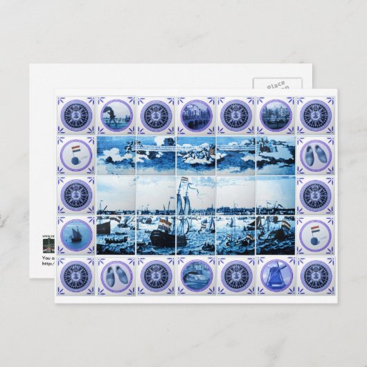 Holland Delftware Style Mural Briefkaart (Voorkant / Achterkant)