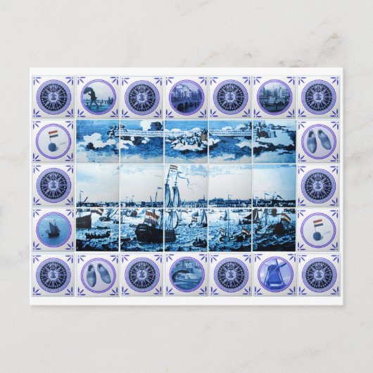 Holland Delftware Style Mural Briefkaart (Voorkant)