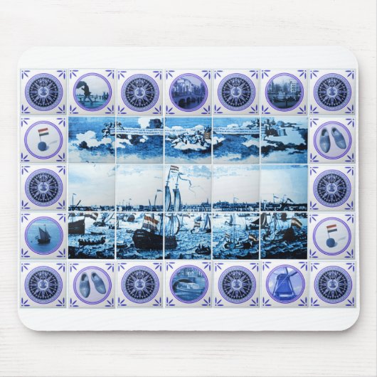  Holland Delftware Style Mural Muismat (Voorkant)