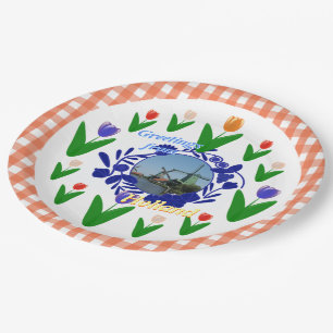 Holland Delftware Style Tulips Floral Pattern Papieren Bordje
