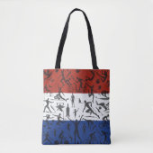 Holland Flaggen Design Sportliche Silhouetten Tote Bag (Voorkant)