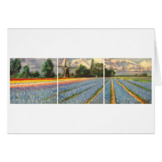 Holland Flower Fields Landscape Painting Triptych