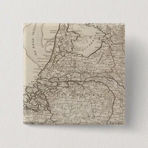 Holland, Friesland, Groningen, Overyssel Vierkante Button 5,1 Cm