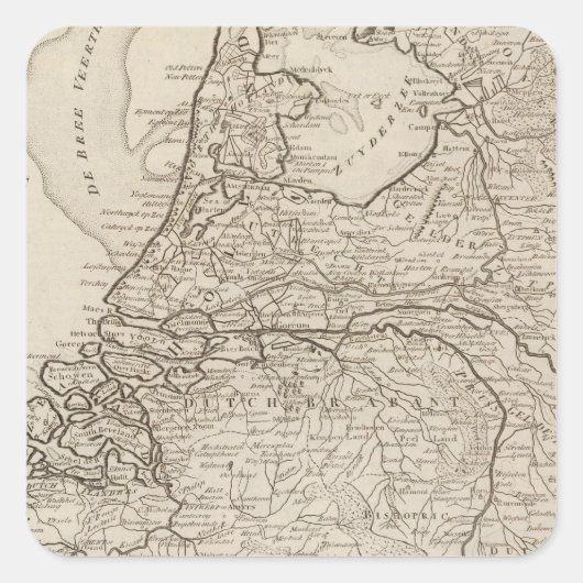 Holland, Friesland, Groningen, Overyssel Vierkante Sticker (Voorkant)