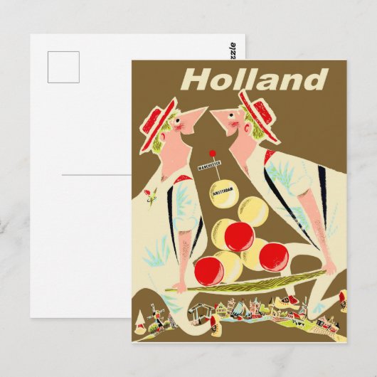 Holland, grappige vintage briefkaart (Voorkant / Achterkant)