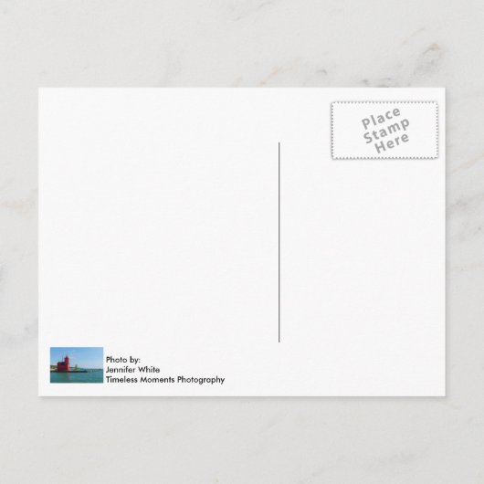 Holland Harbor Lighthouse Briefkaart (Achterkant)