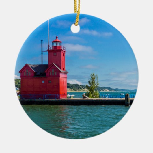 Holland Harbor Lighthouse Keramisch Ornament (Voorkant)