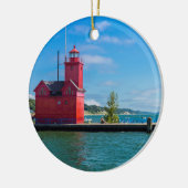 Holland Harbor Lighthouse Keramisch Ornament (Links)