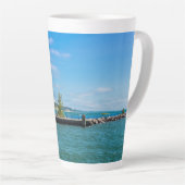 Holland Harbor Lighthouse Latte Mok (Rechterhoek)