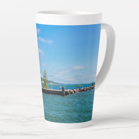 Holland Harbor Lighthouse Latte Mok (Rechterhoek)