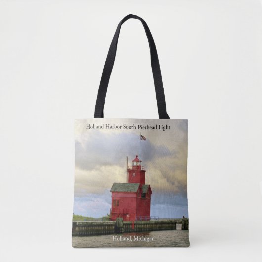 Holland Harbor South Pierhead Light canvas tas (Voorkant)