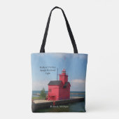 Holland Harbor South Pierhead Light canvas tas (Achterkant)
