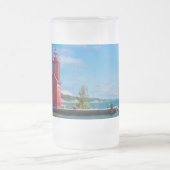 Holland Harbour Lighthouse Frosted Glass Beer Mok (Center)