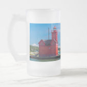Holland Harbour Lighthouse Frosted Glass Beer Mok (Links)