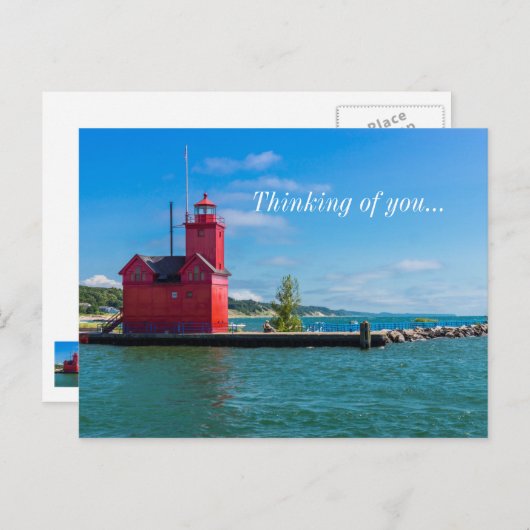 Holland Harbour Lighthouse Thinking You Briefkaart (Voorkant / Achterkant)