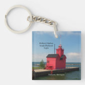 Holland Harbour South Pierhead Light key chain Sleutelhanger (Voorkant)