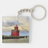 Holland Harbour South Pierhead Light key chain Sleutelhanger (Achterkant)