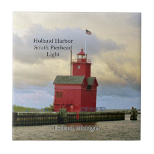 Holland Harbour South Pierhead Light tile Tegeltje