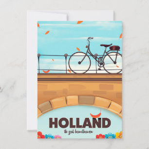 Holland "Ik zal handhaven" Bicycle reisposter. Kaart