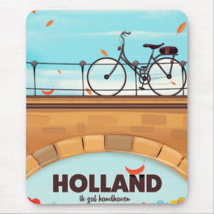 Holland "Ik zal handhaven" Fiets reisposter. Muismat
