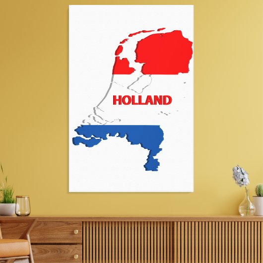 Holland-kaart Canvas Afdruk (Insitu (Woonkamer))