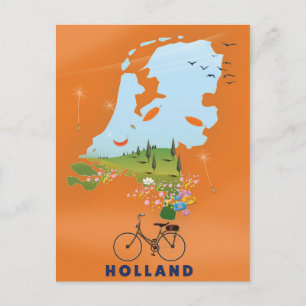 Holland kaart reisposter