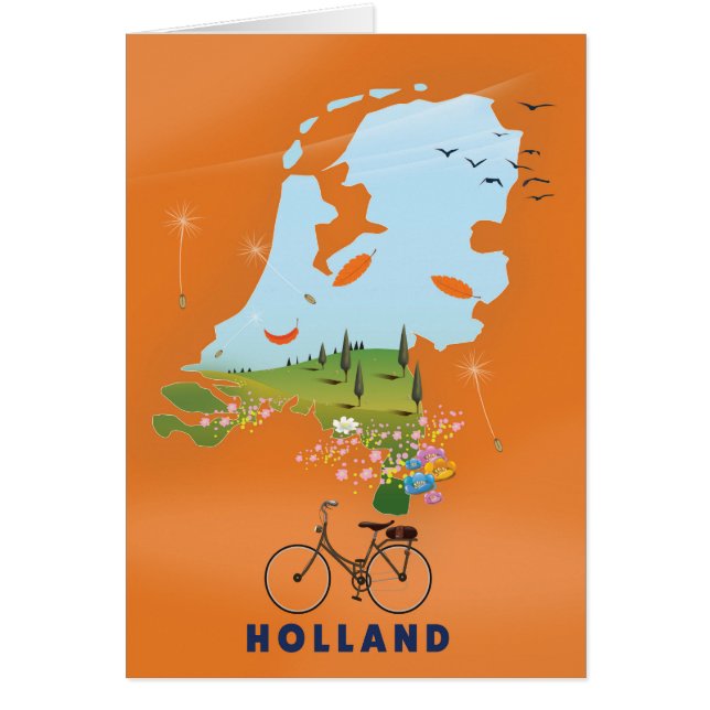 Holland kaart reisposter (Voorkant)