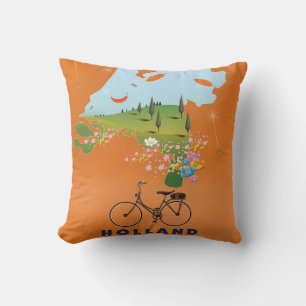 Holland kaart reisposter kussen