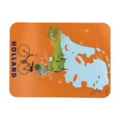 Holland kaart reisposter magneet (Horizontaal)