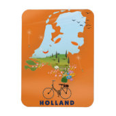 Holland kaart reisposter magneet (Verticaal)