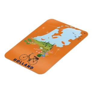 Holland kaart reisposter magneet