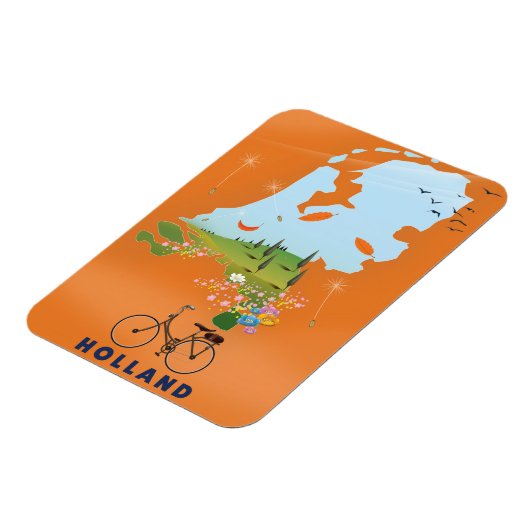 Holland kaart reisposter magneet (Linkerzijde)