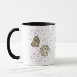 Holland lop bunnies with hearts mok