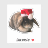 Holland Lop Bunny Daisy Custom Kerst sticker (Vel)