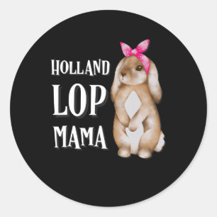 Holland Lop Bunny Mama Rabbit Lovers Ronde Sticker