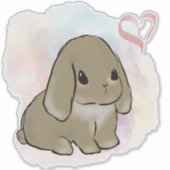 Holland lop bunny watercolor  sticker (Voorkant)