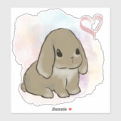 Holland lop bunny watercolor  sticker (Vel)