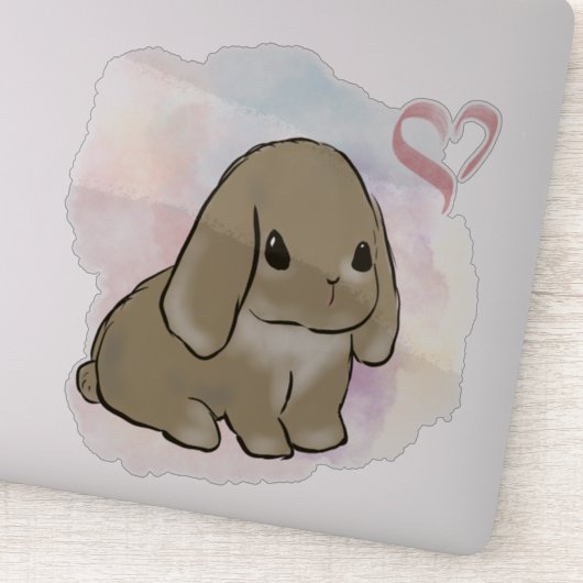Holland lop bunny watercolor  sticker (Detail)