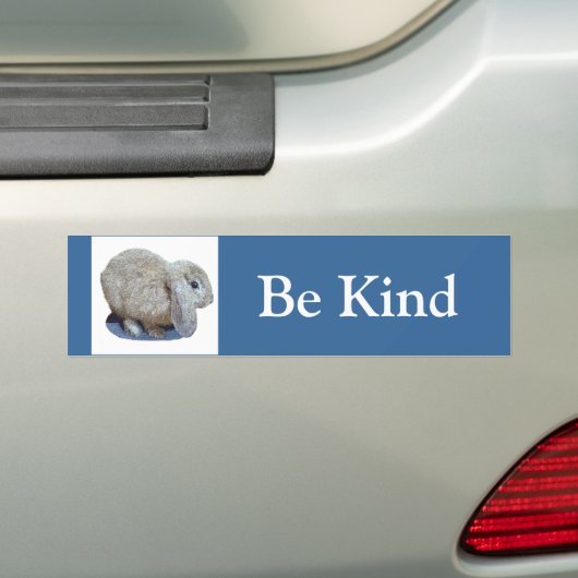 Holland Lop Ear Rabbit "Be Kind" Bumpersticker (Op auto)