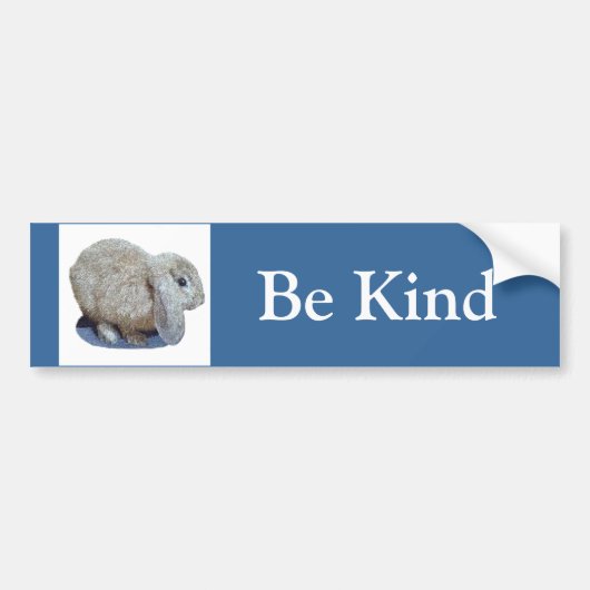 Holland Lop Ear Rabbit "Be Kind" Bumpersticker (Voorkant)