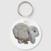 Holland Lop Ear Rabbit Sleutelhanger (Voorkant)
