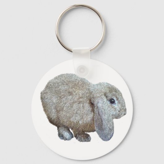 Holland Lop Ear Rabbit Sleutelhanger (Voorkant)