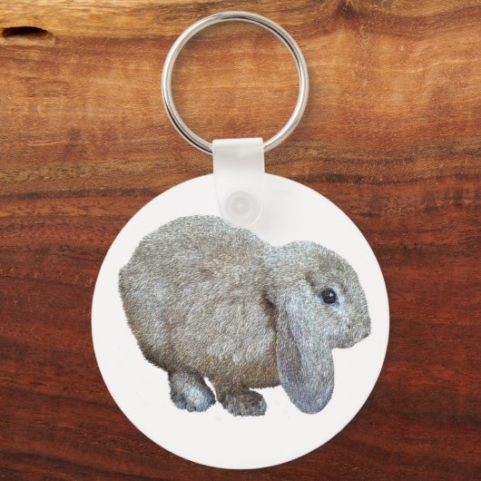 Holland Lop Ear Rabbit Sleutelhanger (Voorkant)