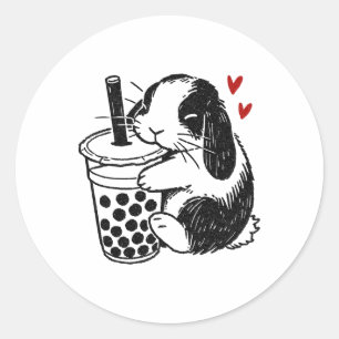Holland Lop Konijn Houdt van Boby Thea Bunny En Bu Ronde Sticker